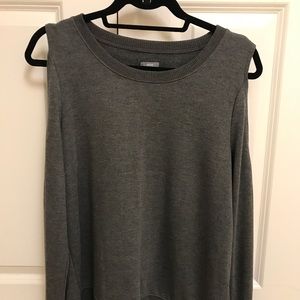 Long sleeve open shoulder sweatshirt